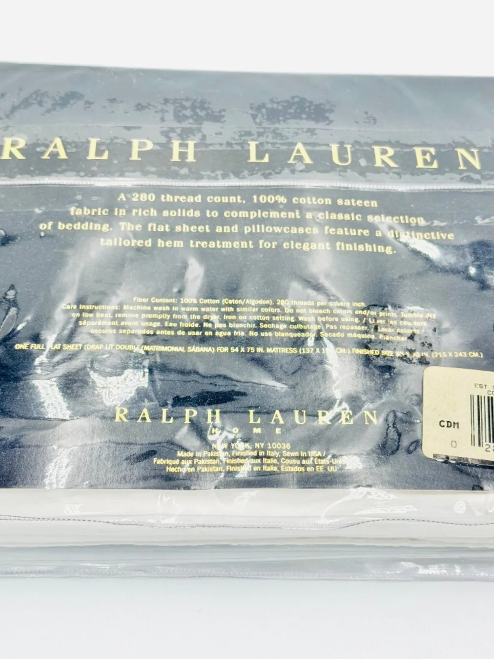 Vintage Ralph Lauren Estate Sateen Gardenia 280 Thread Count Full Flat Sheet New